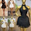 Mini Halter Neck Lace Dress