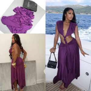 Low cut Vneck Backless Dress