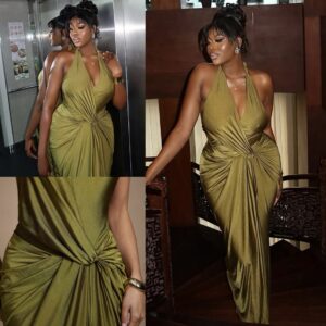 Halter Neck Twisted knot Maxi Dress