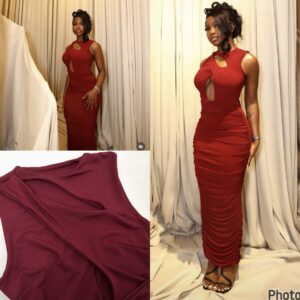 Cut Out Pleated Maxi Dress
