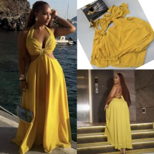Halter Layerfold Maxi Dress