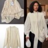 Zara Asymmetrical Pleated Blouse