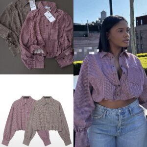 Versatile Checkered Blouse