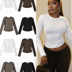Long sleeve Crew Neck Fitted Top