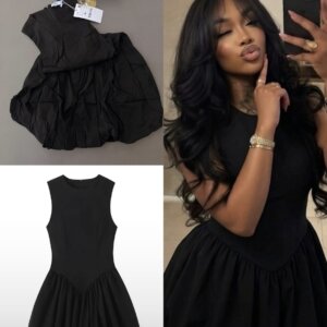 Zara Bubble Hem Ballon Dress