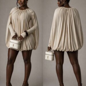 Pleated Draped Dress
