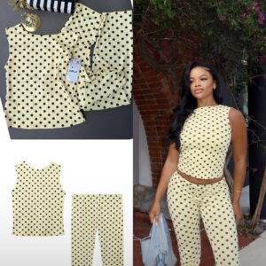 Polka Dot Sleeveless Capri Set