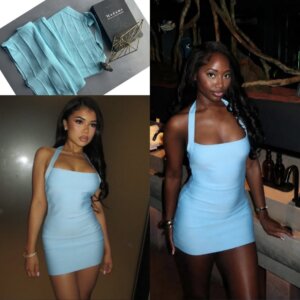 Uneck Body Con Halter Dress