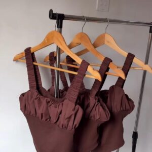 Brown Scrunch Top