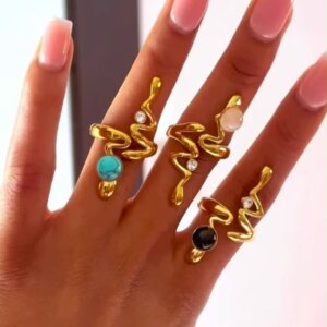 Wavy Gold Rings