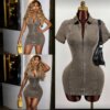 Denim Zipper Dress