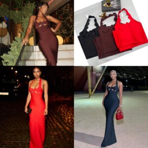 Halter Cut Out Maxi Dress