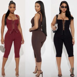 Lace up Capri Set