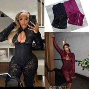 Lace Corset Capri Jumpsuit