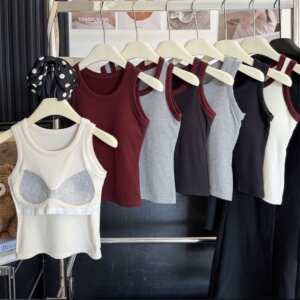 Padded Ribbed Tank Top