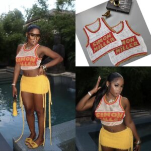Letter Print Knitted Tank