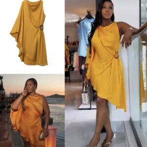 Asymmetric Draped Dress