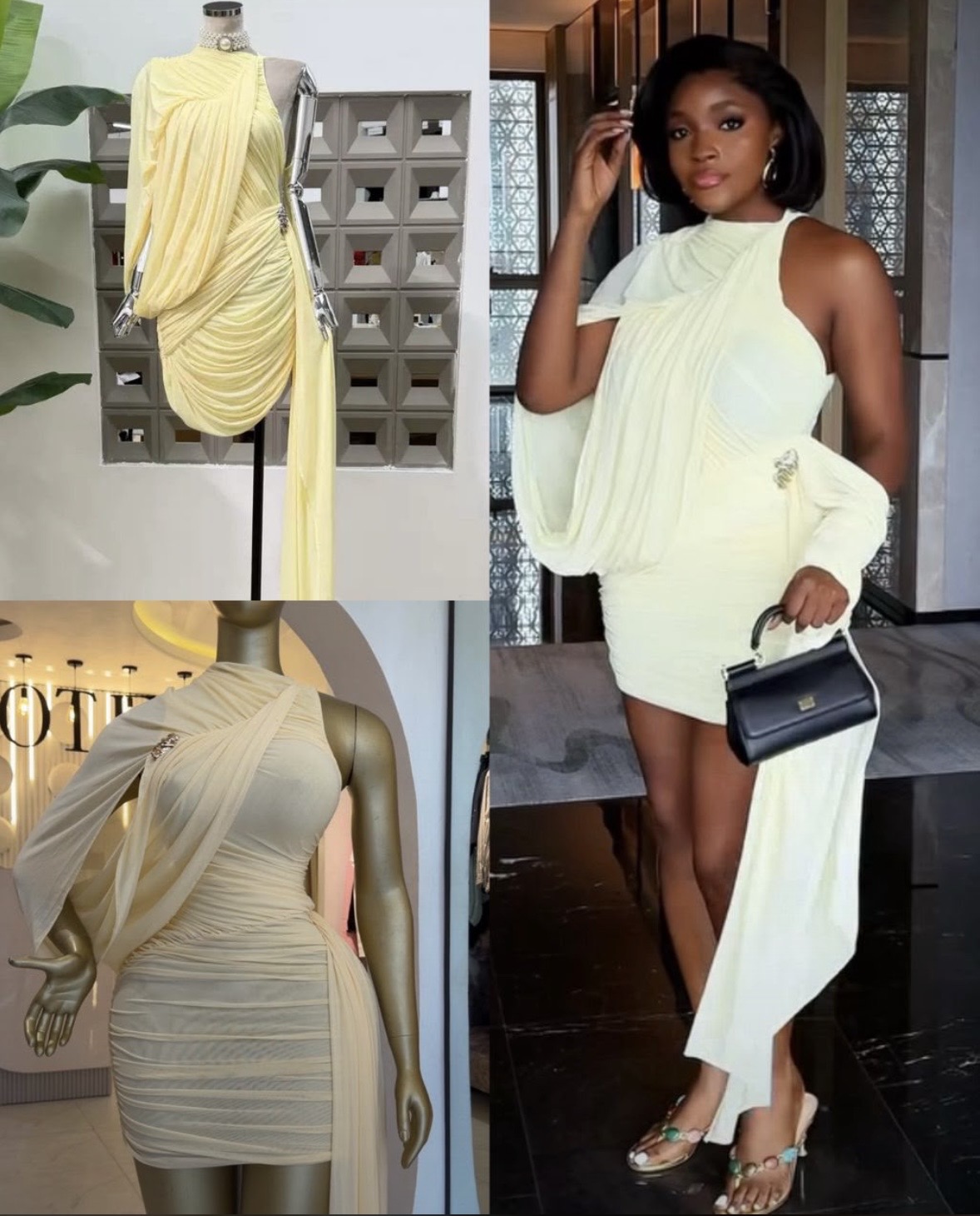 Asymmetric Pleated Dress