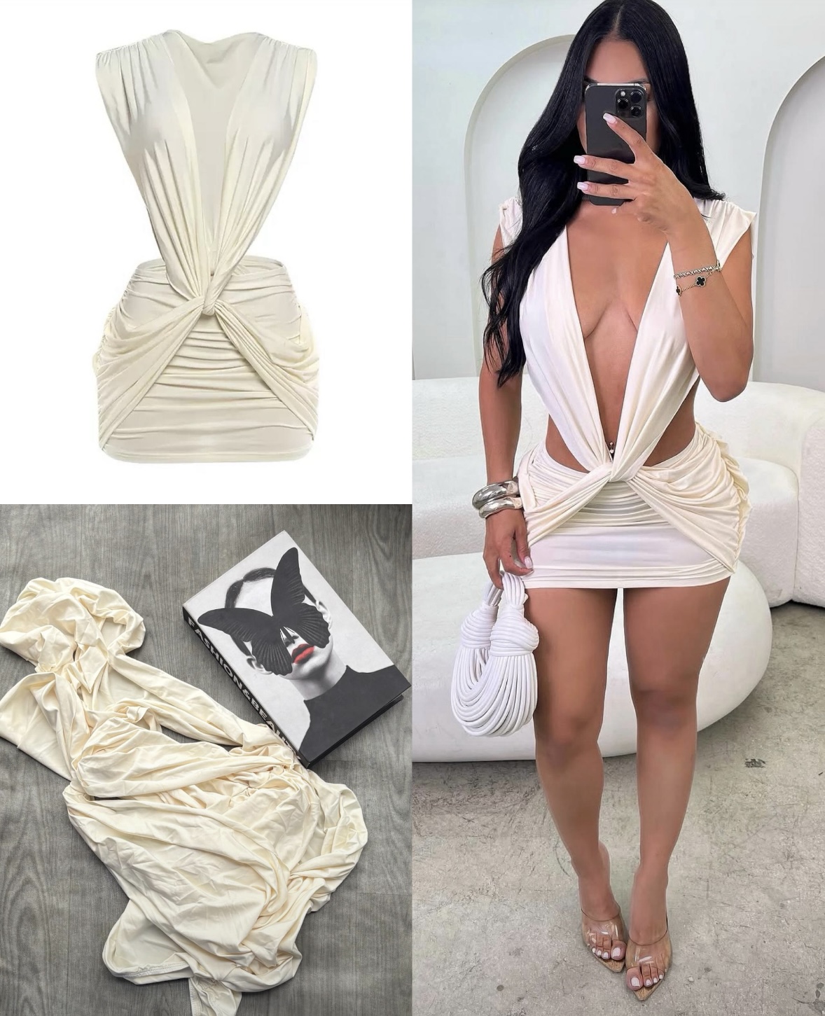 Draped Hollow Out Dress
