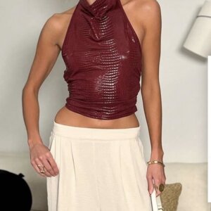 Croc Halter Neck Top