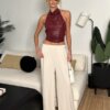 Croc Halter Neck Top