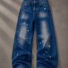 Blue Baggy Jeans Trouser