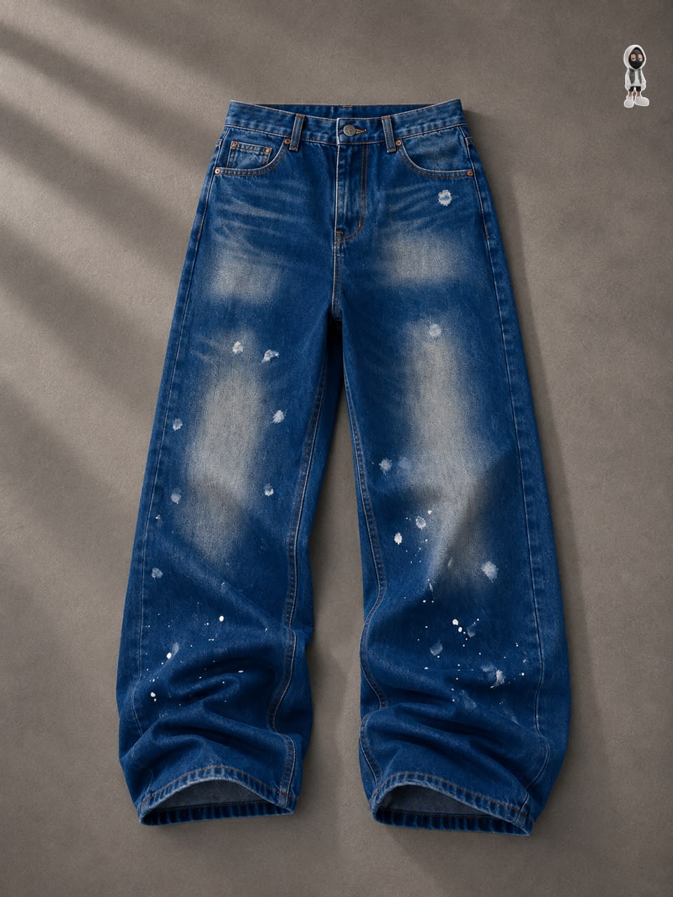Blue Baggy Jeans Trouser