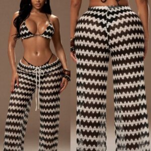 Striped Crochet Bikini Sets