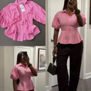 Striped Peplum Shirt
