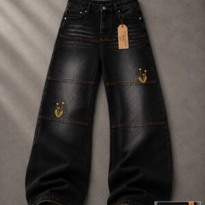 Washed Black Baggy Jean Trouser