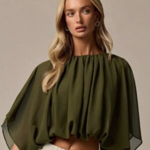 Chiffon Batwing Crop Top