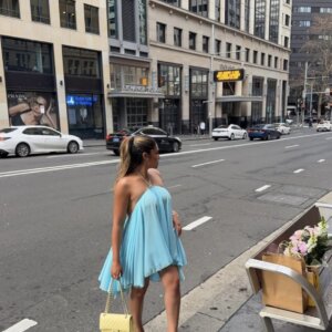 Draped Halter Mini Dress