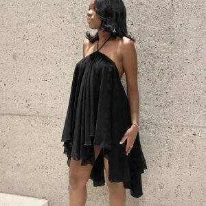 Draped Halter Mini Dress