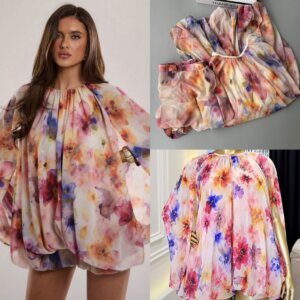Floral Hem Dress Set