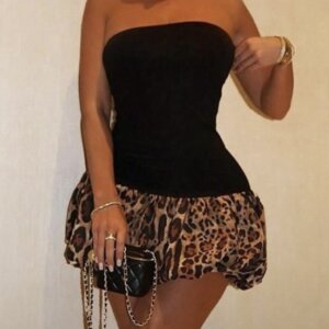 Leopard Ballon Mini Dress