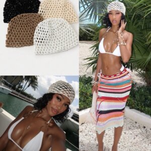 Sequin Crochet Beanie Hat