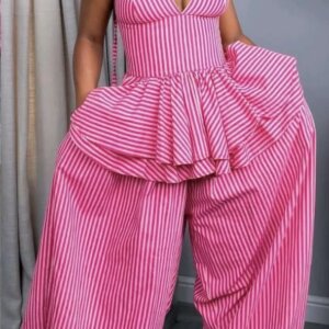 Stripe Barrel Pant 2 Piece Set